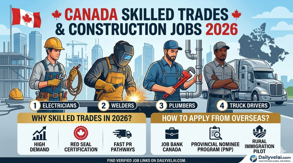 Canada Skilled Trades Jobs 2026: High-Demand Roles for Electricians, Welders, and Drivers | DailyVelai.com 1 Canada Skilled Trades Jobs 2026: High-Demand Roles for Electricians, Welders, and Drivers | DailyVelai.com