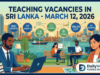 Latest Teaching Vacancies in Sri Lanka