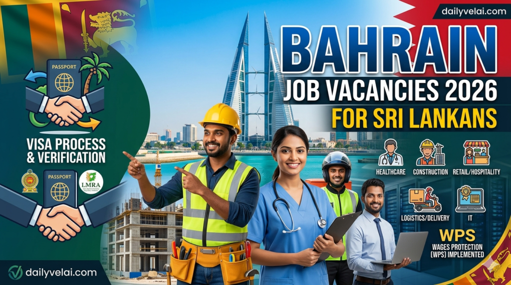 Bahrain Job Vacancies for Sri Lankans 2026: Salary, Visa Process, and Top Sectors 1 Bahrain Job Vacancies for Sri Lankans 2026