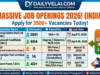 Massive Government Job Openings in India 2026: 3500+ Vacancies in CMRL, MCL, TANSI & More Massive Government Job Openings in India