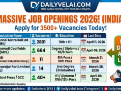 Massive Government Job Openings in India 2026: 3500+ Vacancies in CMRL, MCL, TANSI & More Massive Government Job Openings in India