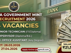 India Government Mint Recruitment 2026: 94 Vacancies for Supervisor, Technician & Assistant Posts – Apply Online Now! India Government Mint Recruitment 2026: 94 Vacancies