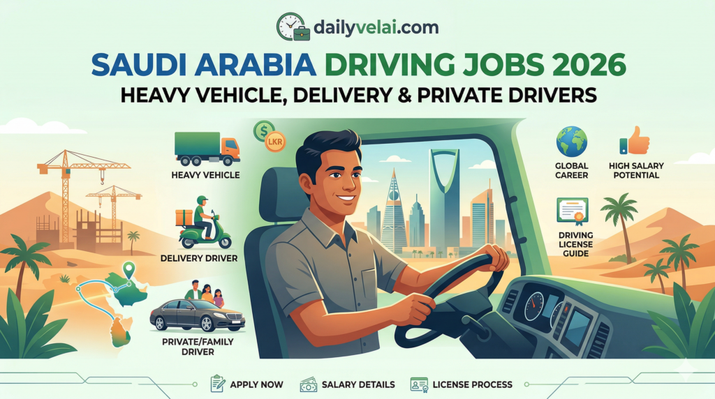 The Ultimate Guide to Driving Jobs in Saudi Arabia 2026: Salary, License, and Career Growth 1 The Ultimate Guide to Driving Jobs in Saudi Arabia 2026