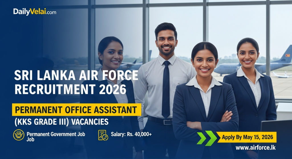 Sri Lanka Air Force Recruitment 2026: Permanent Office Assistant (KKS) Vacancies