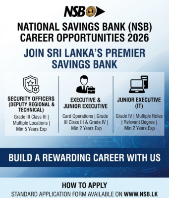National Savings Bank (NSB) Recruitment 2026