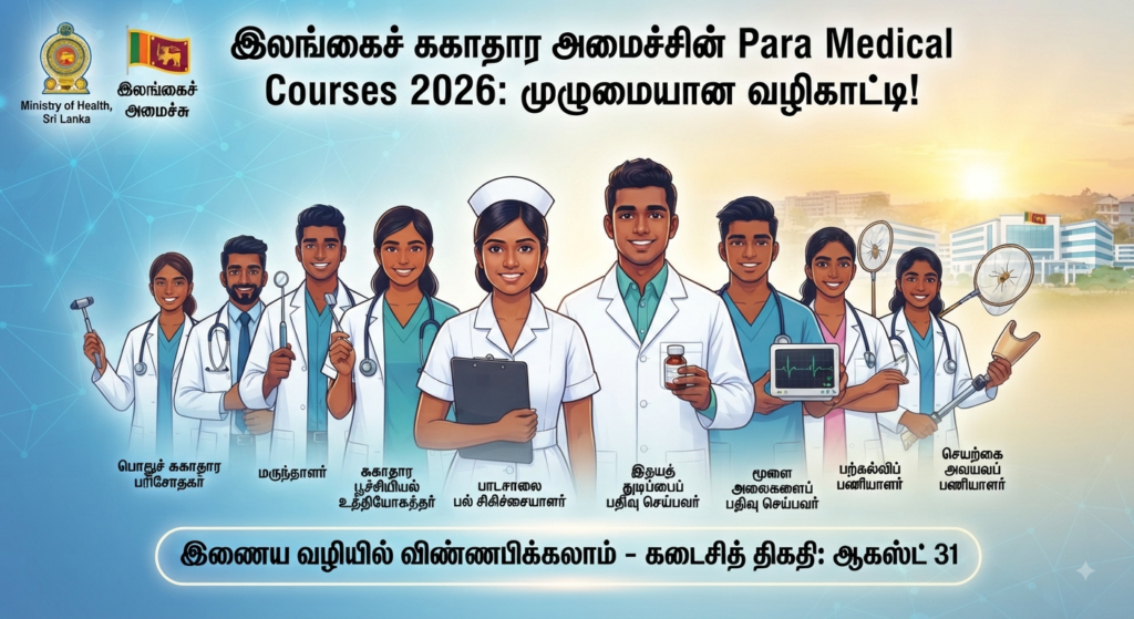 Para Medical Courses 2026: இலங்கைச் சுகாதார அமைச்சின் முழுமையான மற்றும் விரிவான வழிகாட்டி!