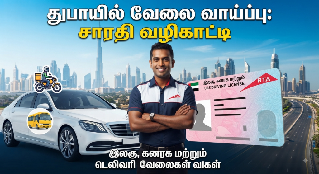 துபாயில் வேலை வாய்ப்பு: வாகன சாரதி (Driver) பணிகளுக்கான முழுமையான வழிகாட்டி மற்றும் விண்ணப்பிக்கும் முறைகள்