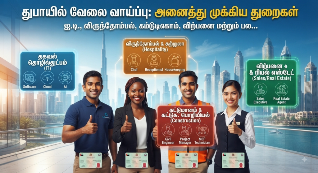 துபாயில் வேலைவாய்ப்புக்கள்: முக்கிய துறைகளுக்கான முழுமையான வழிகாட்டி