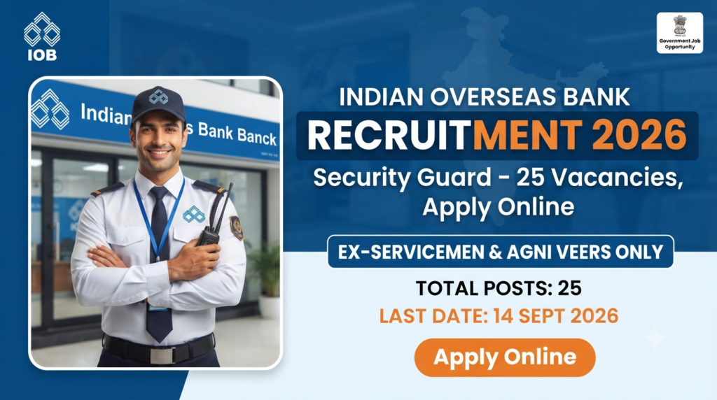 Indian Overseas Bank Recruitment 2026: Security Guard Post Details